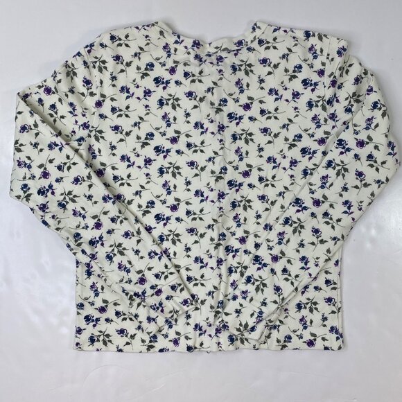 GAP Womens Set of 2 Shirts Long Short Sleeve Flowers White Purple Size Small - Picture 3 of 7